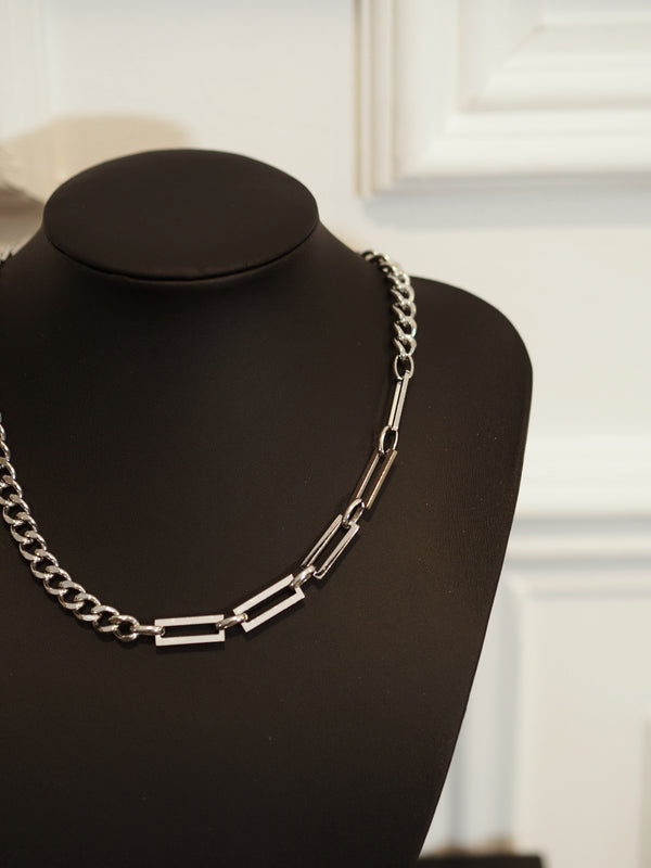 Curb and Link Chain Silver