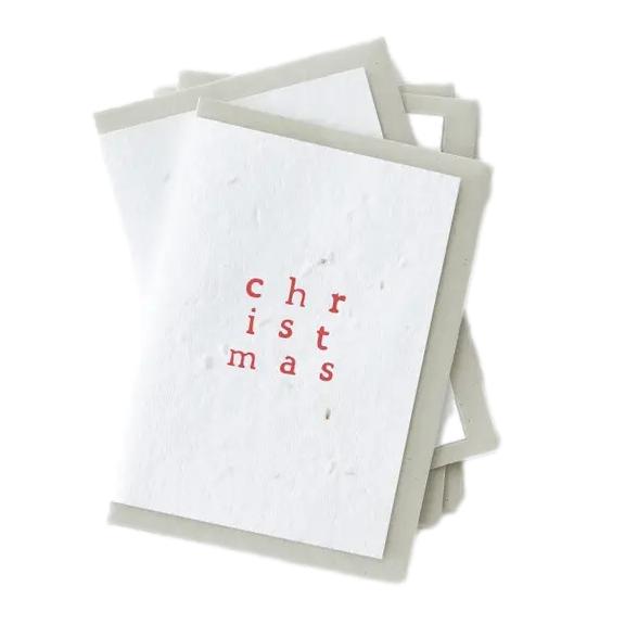 Set of 4 Carrot Seed Plantable Christmas Cards