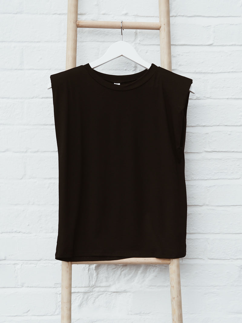 Nolita Shoulder Pad T-shirt Black