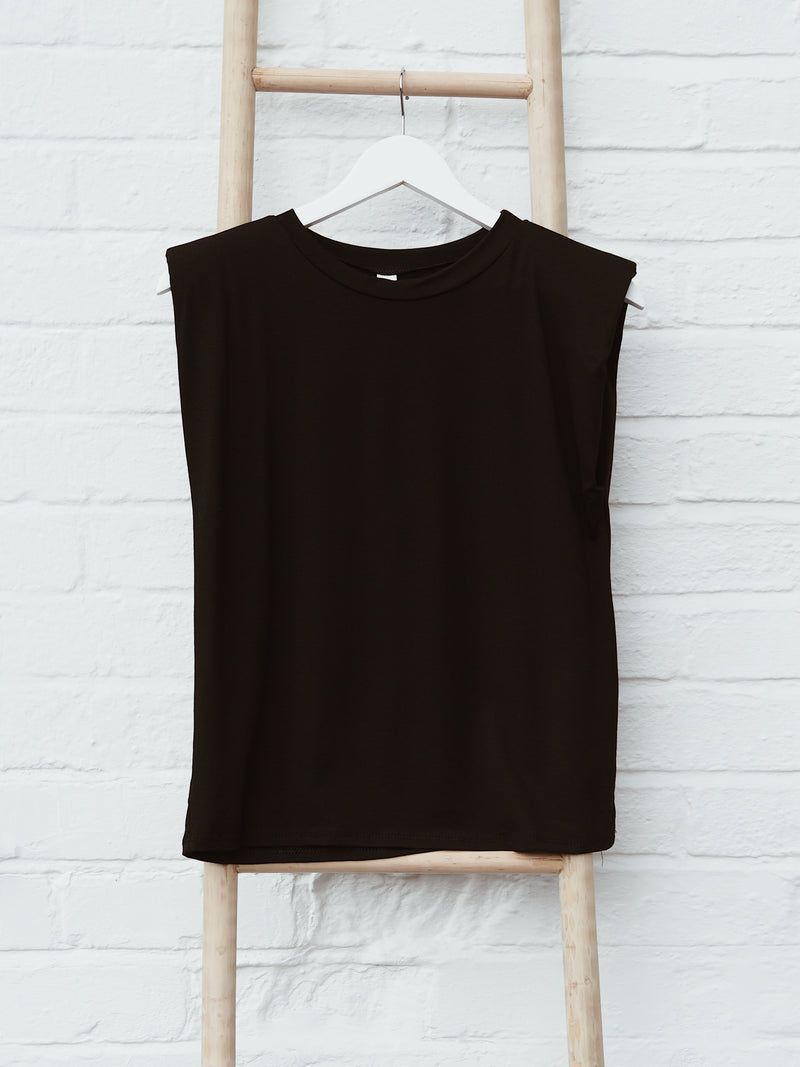 Nolita Shoulder Pad T-shirt Black