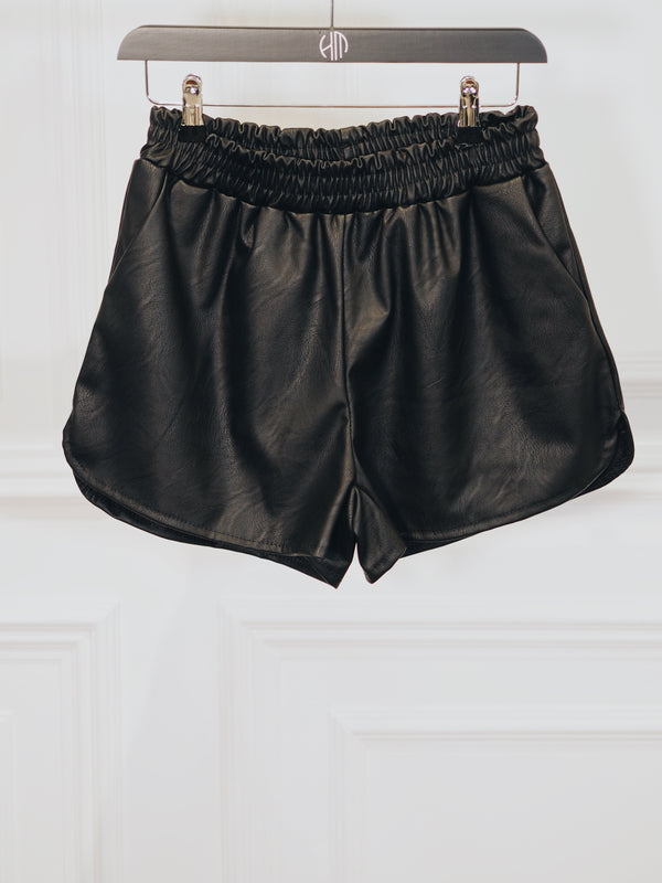 L'avenue Leather Runner Shorts