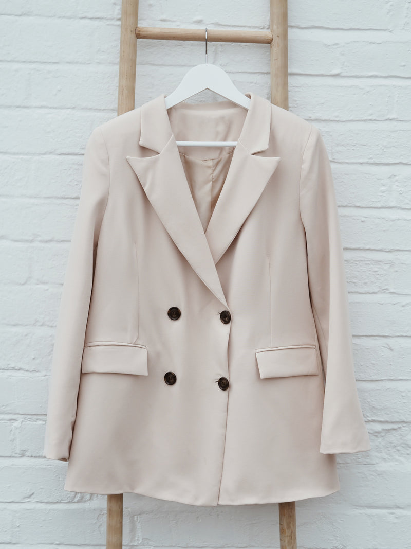 City Oversized Blazer Beige