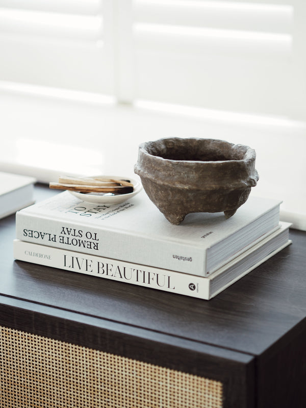 Decorative Papier Mache Bowl Grey