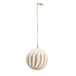 Hand-Painted Papier-mâché Bauble - Line Design