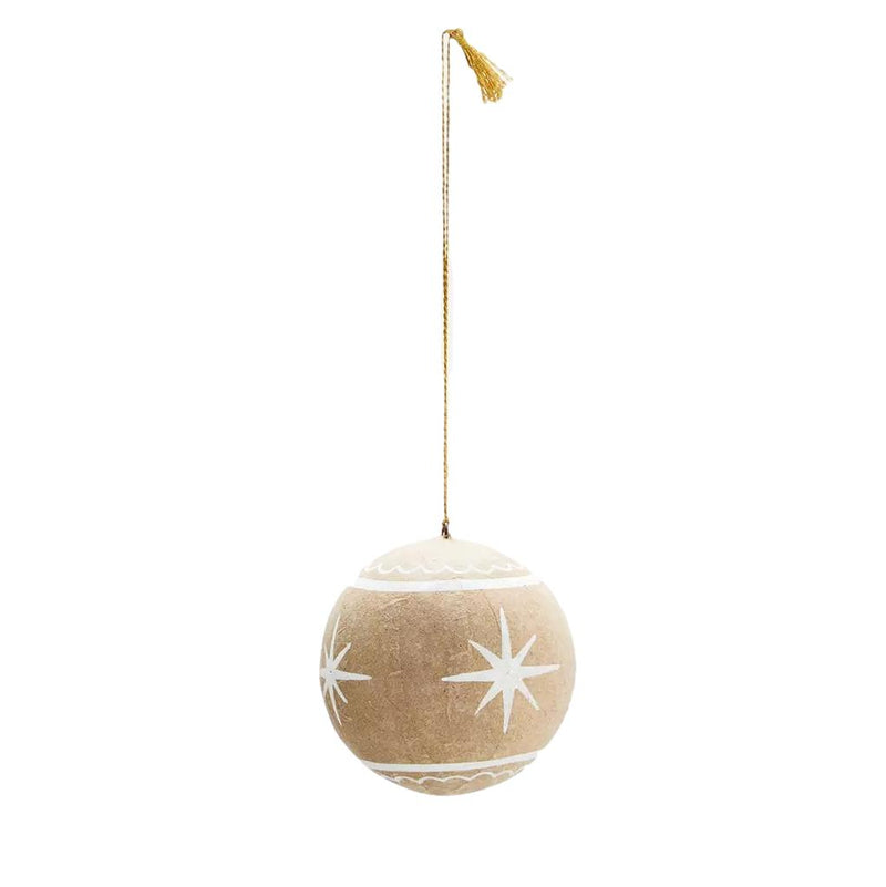 Hand-Painted Papier-mâché Bauble - Star Design