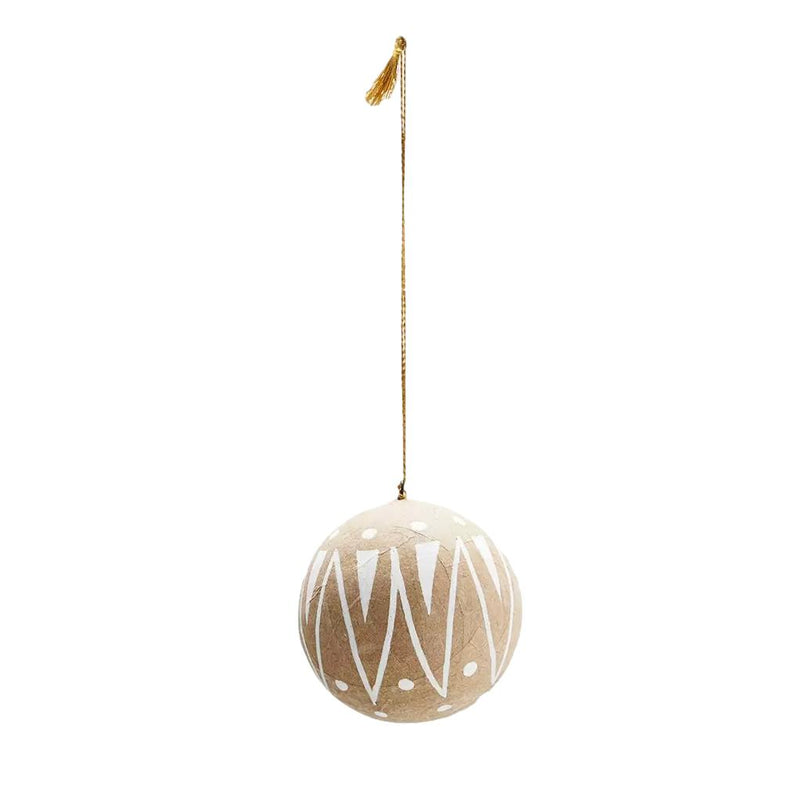 Hand-Painted Papier-mâché Bauble - Triangle Design