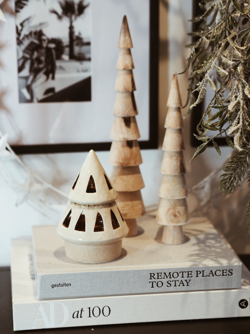 Stoneware Christmas Tree Candle Holder