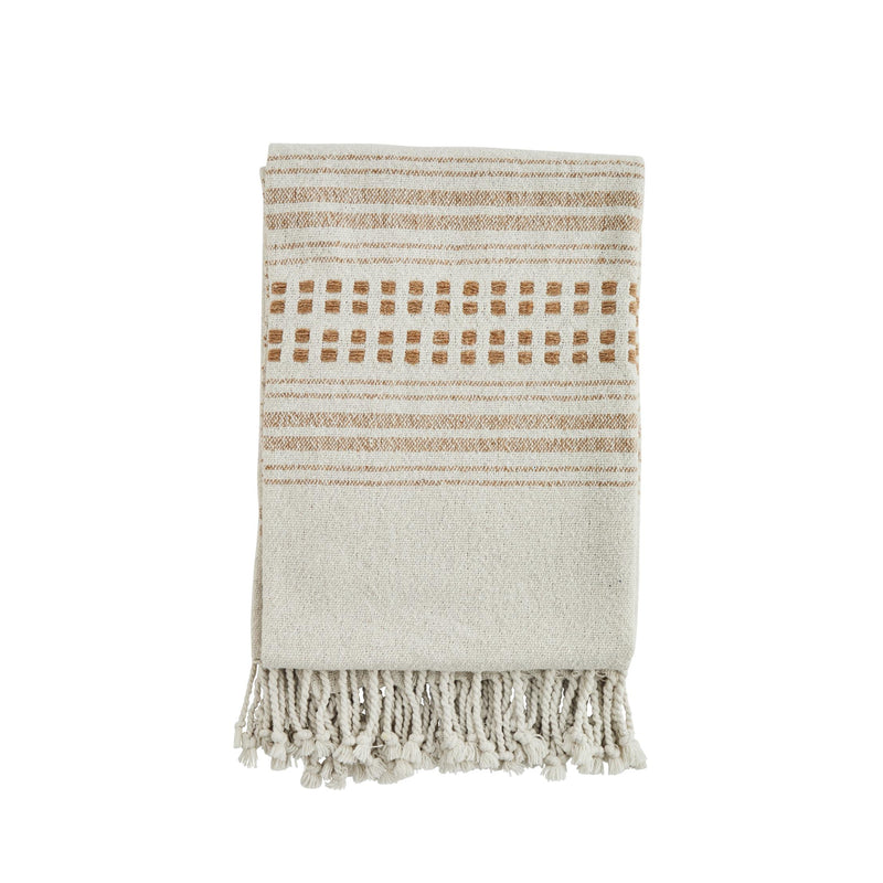 100% Recycled Off White Woven Throw