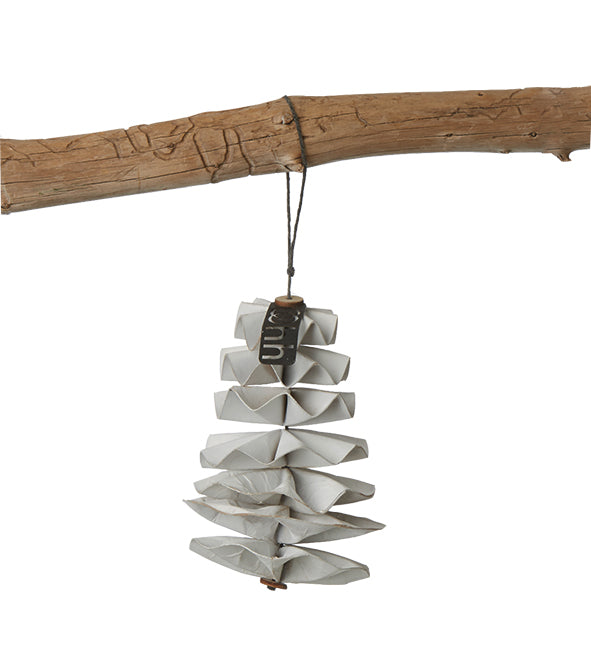 White Recycled Paper pine cone